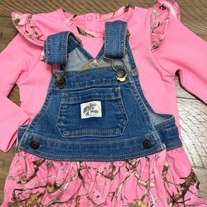 Bass Pro Shops Pink and Denim Kids Overalls